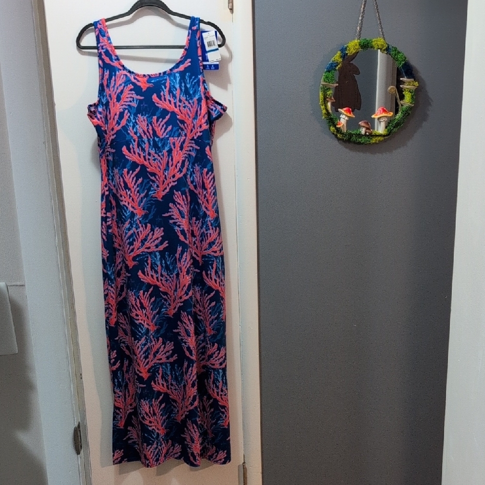 Guy Harvey Sun Protection Dress In Coral Print